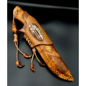 ЗОЛОТИЙ СКОРПІОН ніж ручної роботи, сталь - центр CPM® к110™  в ламінаті n690 через мідь, латунь і нікель 61 HRC. Photo 2